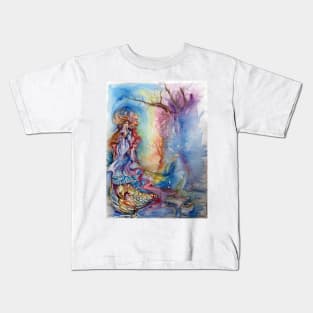 LADY OF THE LAKE  / Magic and Mystery Fantasy Watercolor Kids T-Shirt